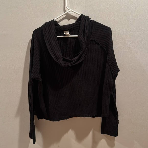We the Free Waffle Cowl Neck long sleeve top medium - Picture 3 of 6